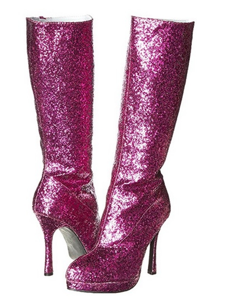 Ellie Women's Purple Glitter Zara Knee High Costume Boot Gogo Dancer